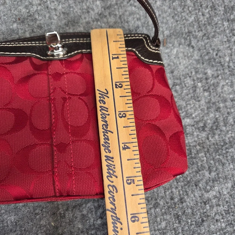 Coach Turnlock Mini Bag Purse Fold Over Wristlet Red Signature C Y2K Vintage